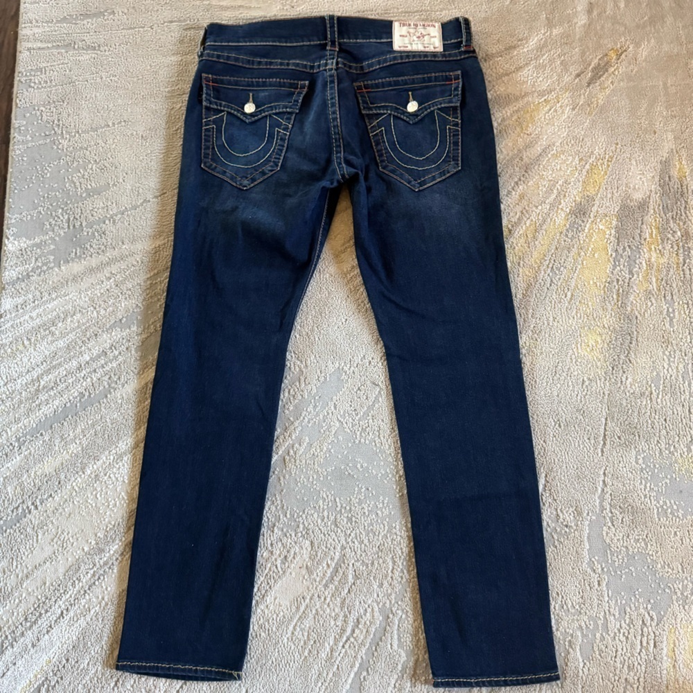 True Religion jeans Rocco relaxed skinny jeans dark wash flap pockets 36 - Picture 11 of 11